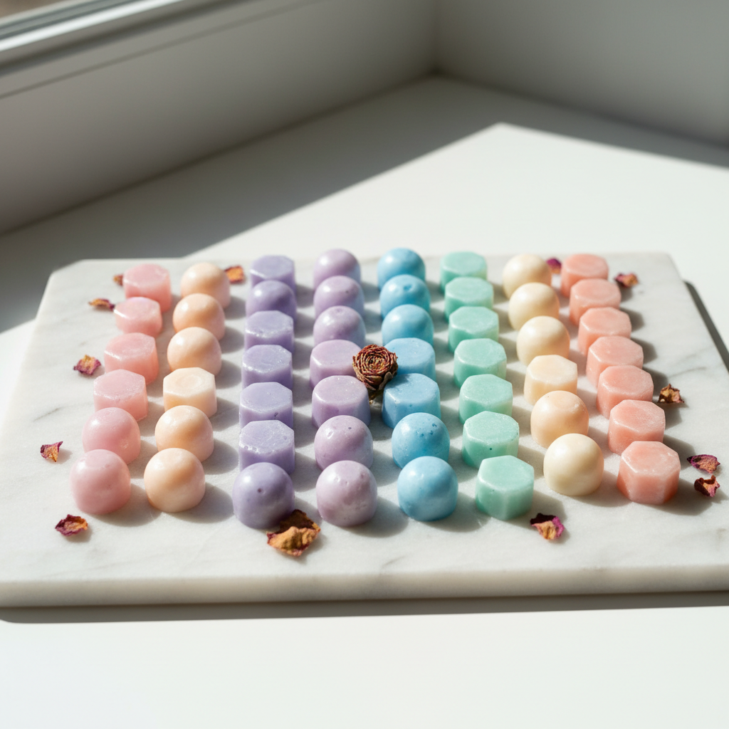 Luxury Scented Wax Melts on marble surface
