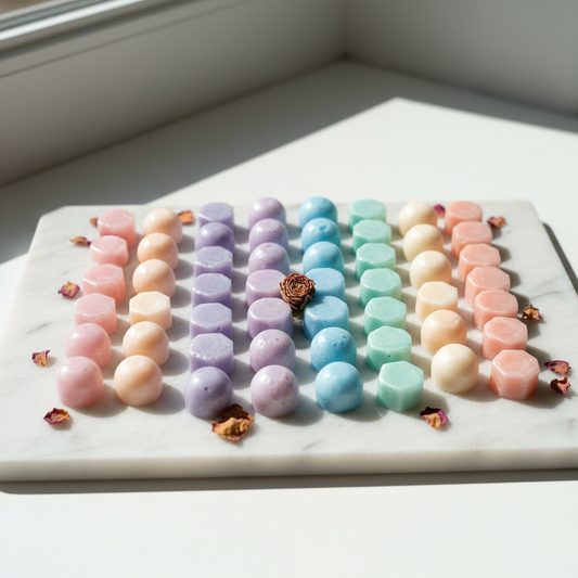 Luxury Scented Wax Melts on marble surface