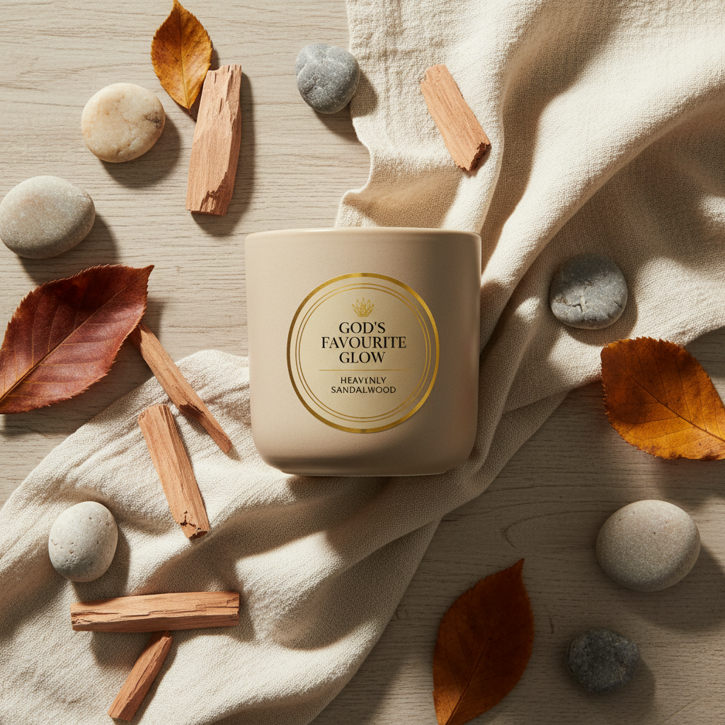 God's Favourite Glow — Heavenly Sandalwood flatlay