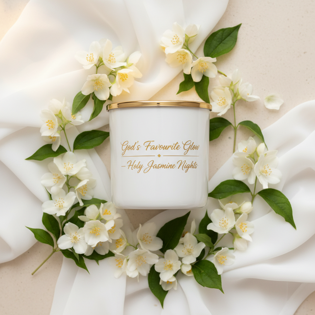 God's Favourite Glow — Holy Jasmine Nights flatlay